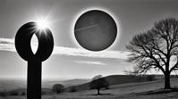 photograph, landscape of a Holy Skywatch and Solar eclipse, Spring, Tintage