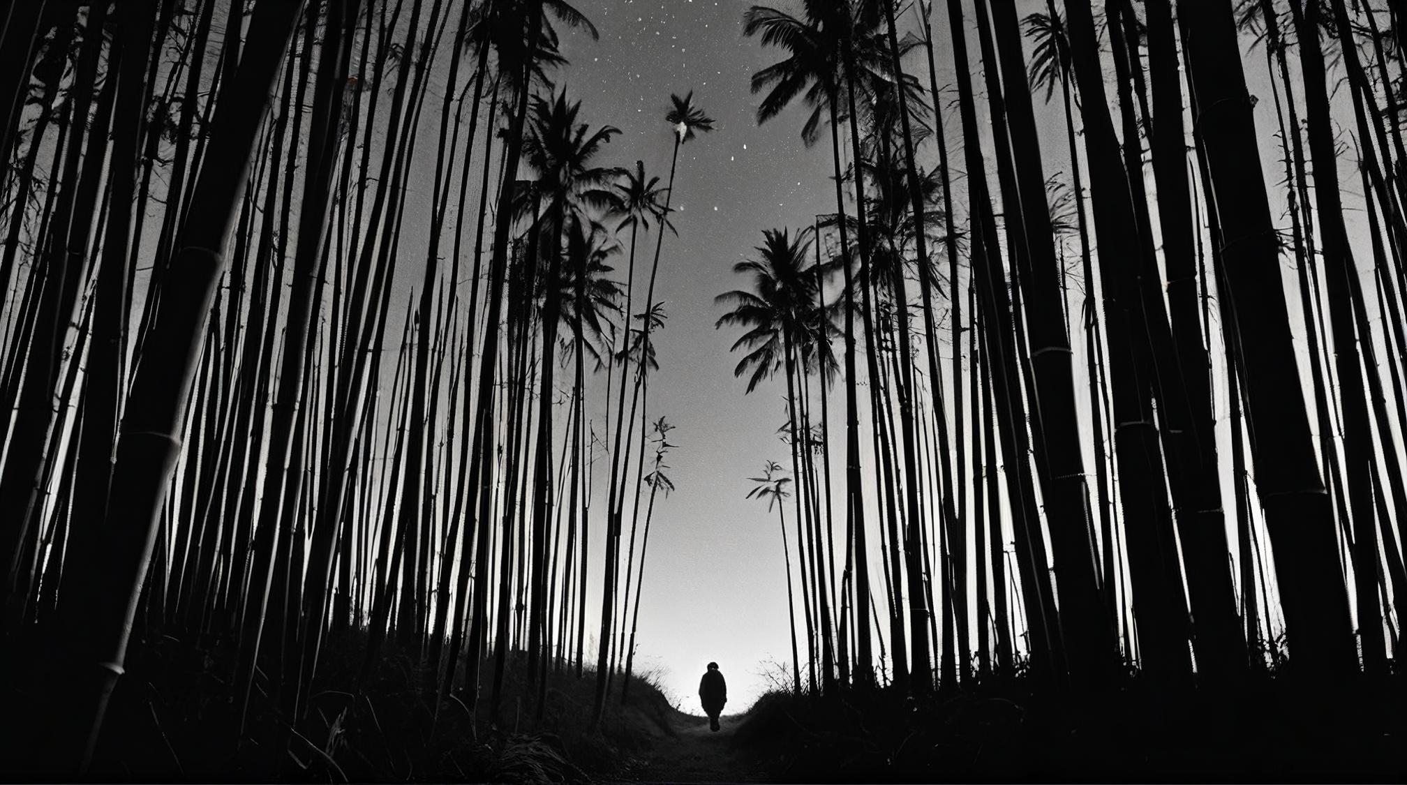 photograph, landscape of a Qarth from inside of a Bamboo forest, it is Eclectic, Amusing