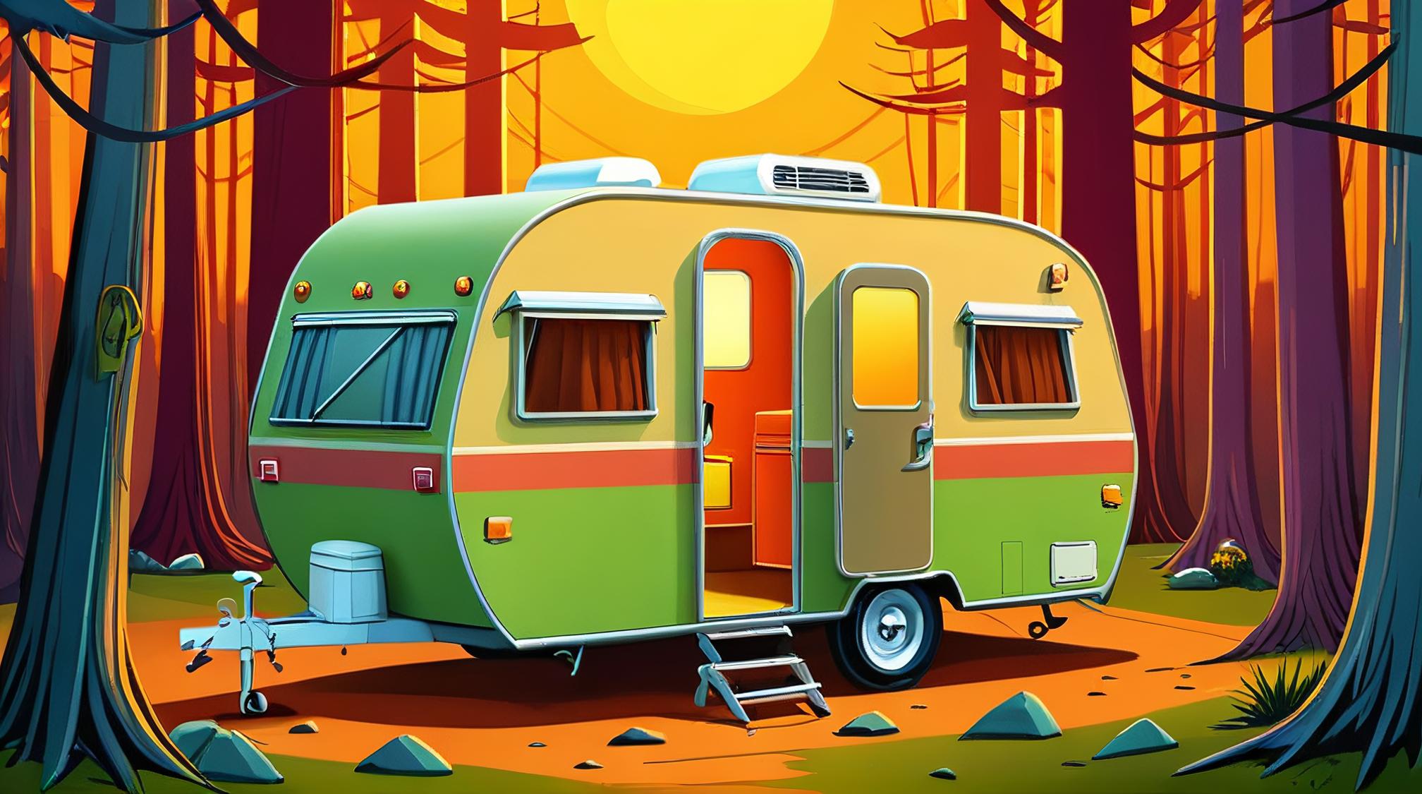 digital art, Camper, it is Abstract and Suspicious, deep focus