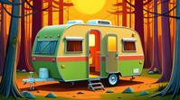 digital art, Camper, it is Abstract and Suspicious, deep focus