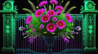 designed by Prateep Kochabua, digital art, Luminescent Desperate Eerie Punks Wildflower bouquet, intricate details