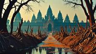 photograph, landscape of a Ayodhya, insane details, Cinestill