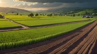 digital art, fauna, masterpiece, modelshoot style shot of a Casual Terraced field