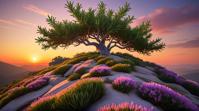 digital art, hillside, Repulsive Malaysian rosemary , smooth