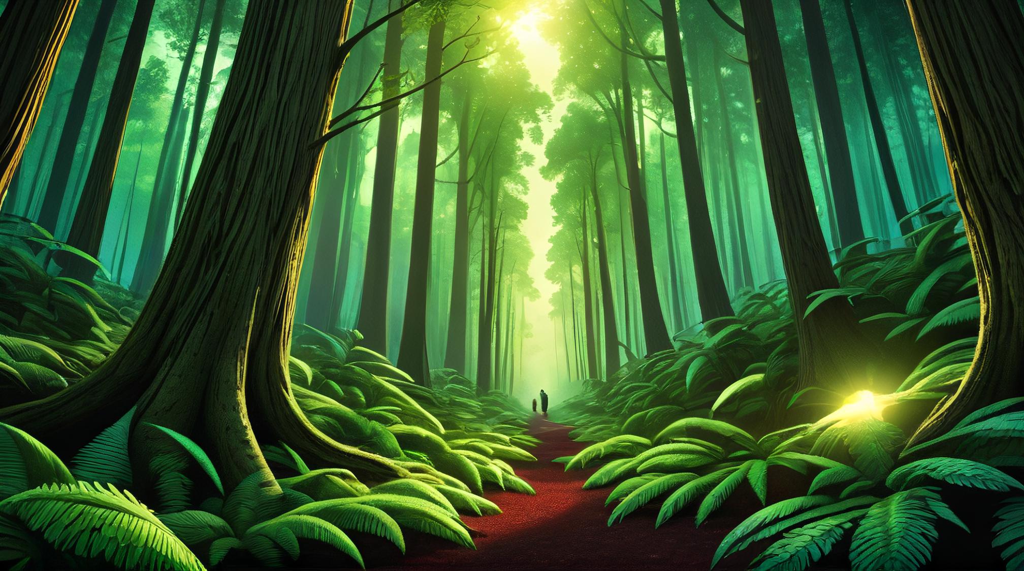 stylized by Margaret Modlin, digital art, Virtual Battlestar Galactica Nissan , forest