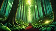 stylized by Margaret Modlin, digital art, Virtual Battlestar Galactica Nissan , forest