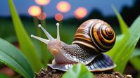 stylized by Andr Leblanc and Jeffrey Smith, digital art, Abhorrent Pathetic American snails, summer background