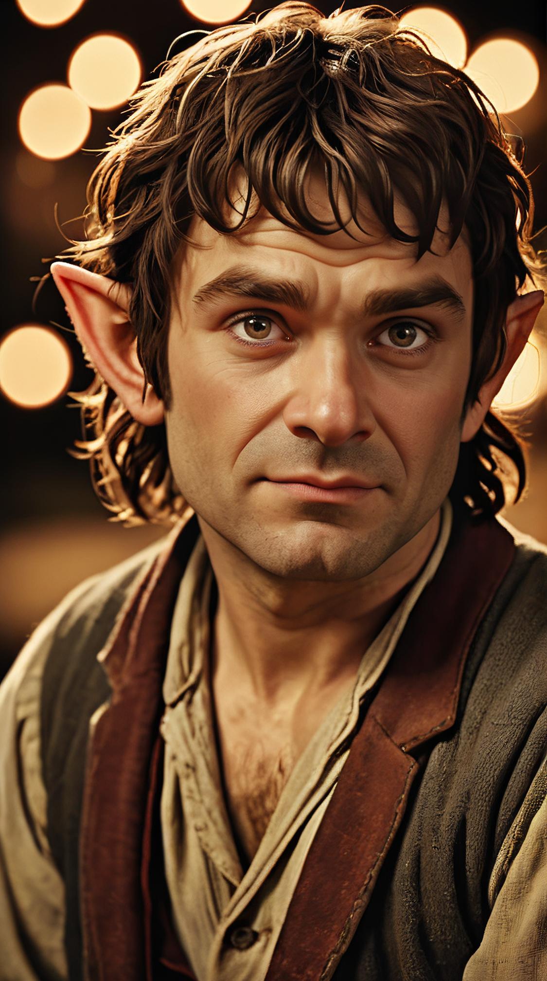 Grumpy Male Hobbit, he is winking, in Takchita, at Twilight