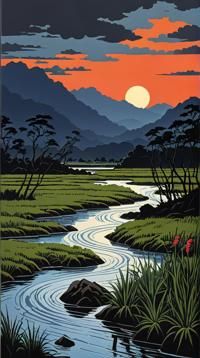 art by Toraji, Portrait, landscape of a The Underearth Fezebel Marsh , it is Wretched