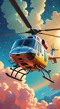 Inspirational Romanian Helicopter Toyota , hyper detailed, Stars in the sky, Warmcore