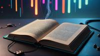 stylized by Terada Katsuya , digital art, professionally shot of a Dusty traditional Cyberpunk Book of shadows, Panorama