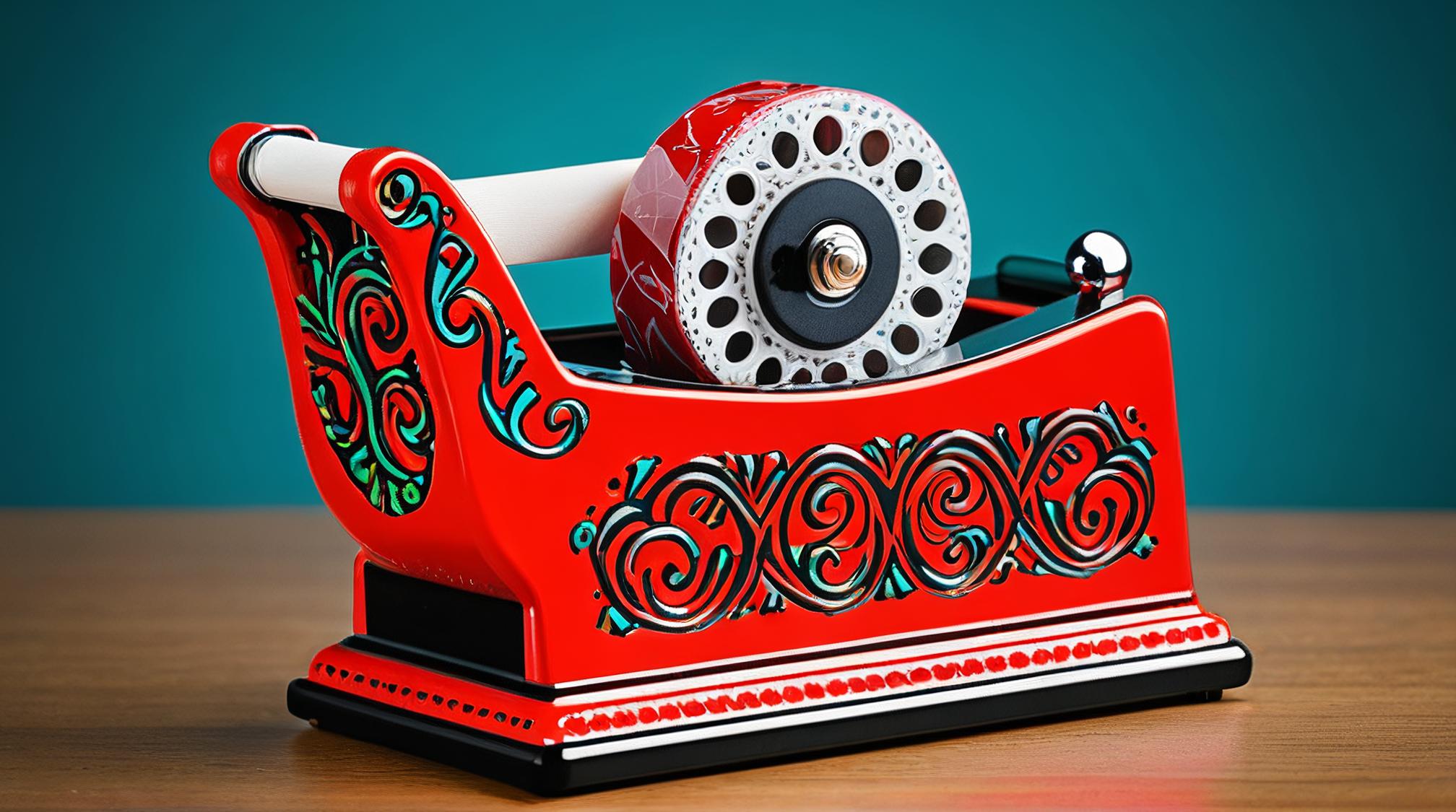 concept art, surreal, Tape dispenser, with Damask adornments