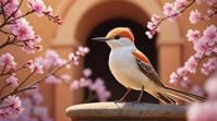 art by Dreamworks, octane render, Sharp focus of a Scissor Tailed Flycatcher , it is Friendly