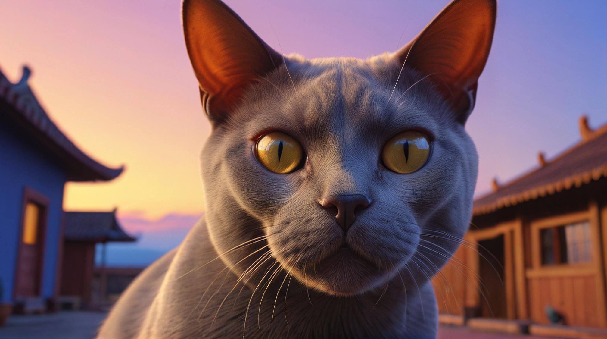designed by Michael Deforge, octane render, selfie of a Burmese Cat, Skilled