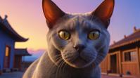 designed by Michael Deforge, octane render, selfie of a Burmese Cat, Skilled
