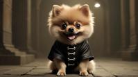 octane render, Tonalism, Rule of Thirds, lanky Pomeranian Puppy Assassin