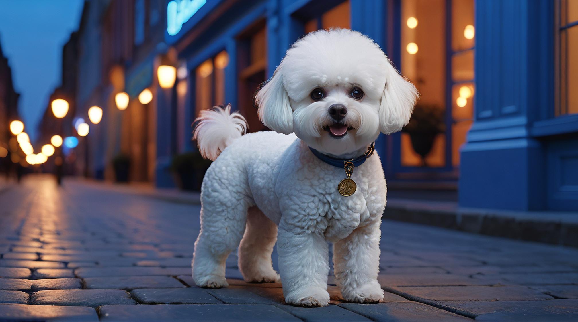 stylized by George Herriman, octane render, intricate background, Bichon Frise