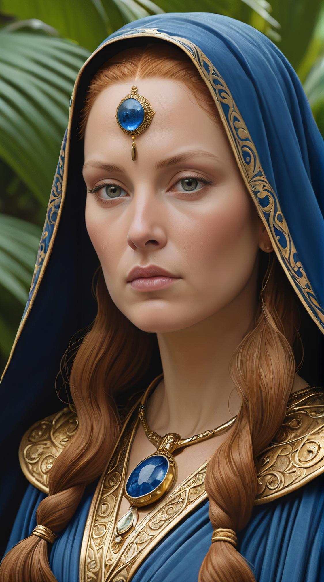 art by Kim Jung Gi, Dave Stevens, close up of a full figured Female Bene Gesserit , Tropical