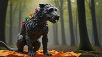 Bouvier Des Flandres, art by Bruno Walpoth, octane render, Cloth covered Salandit