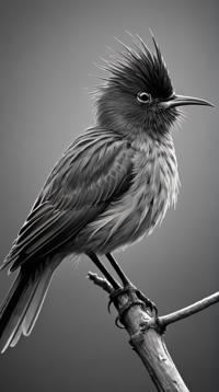 stylized by Hashimoto Gah and Kazuo Oga , On pale black paper, award winning, top down view of a Ethereal Red Vented Bulbul Black Tailed Godwit