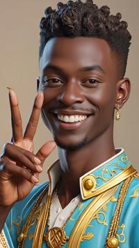 headshot of, masterpiece, Aspiring Ugandan Male Altmer , smiling