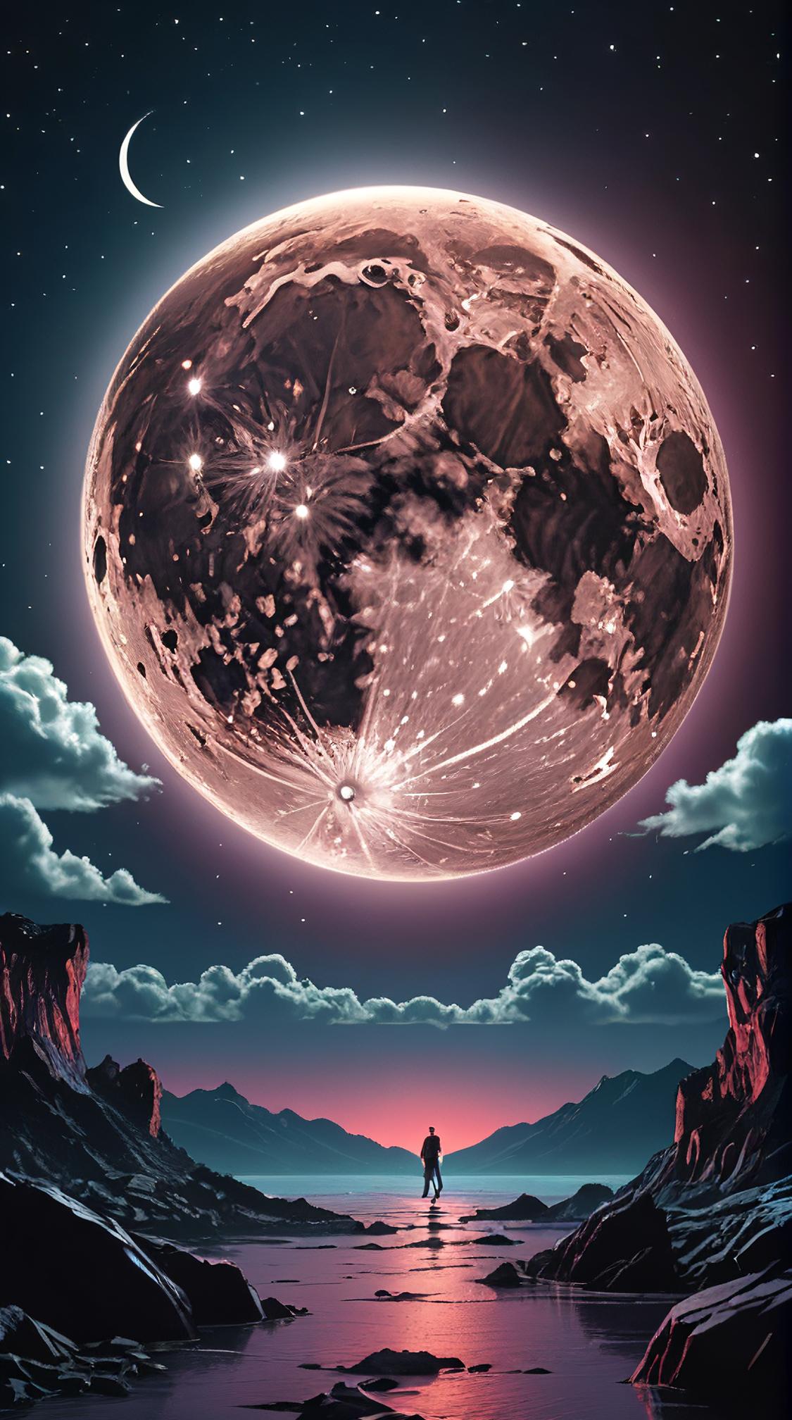 I saw the best minds of my generation destroyed by madness , Moon in the night, Realistic, Flustered