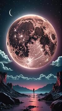 I saw the best minds of my generation destroyed by madness , Moon in the night, Realistic, Flustered