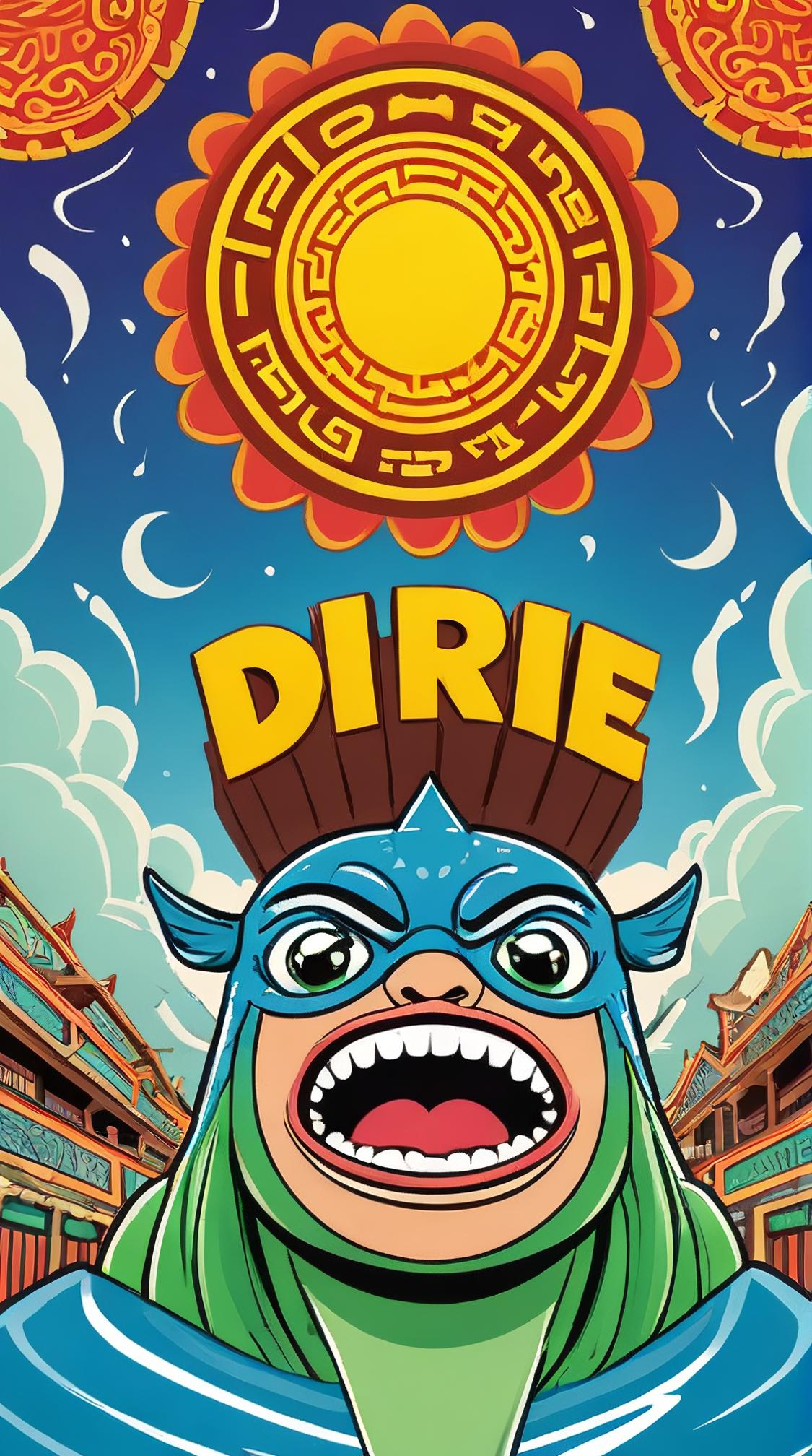 mooncake king mackerel , Dire, Thunderstorm, cartoon art