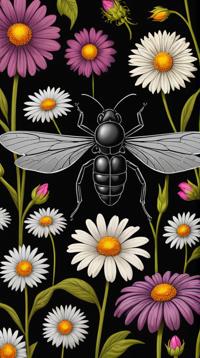 Digital art, Insect repellent , Gruesome, plain dark black and Colorless background