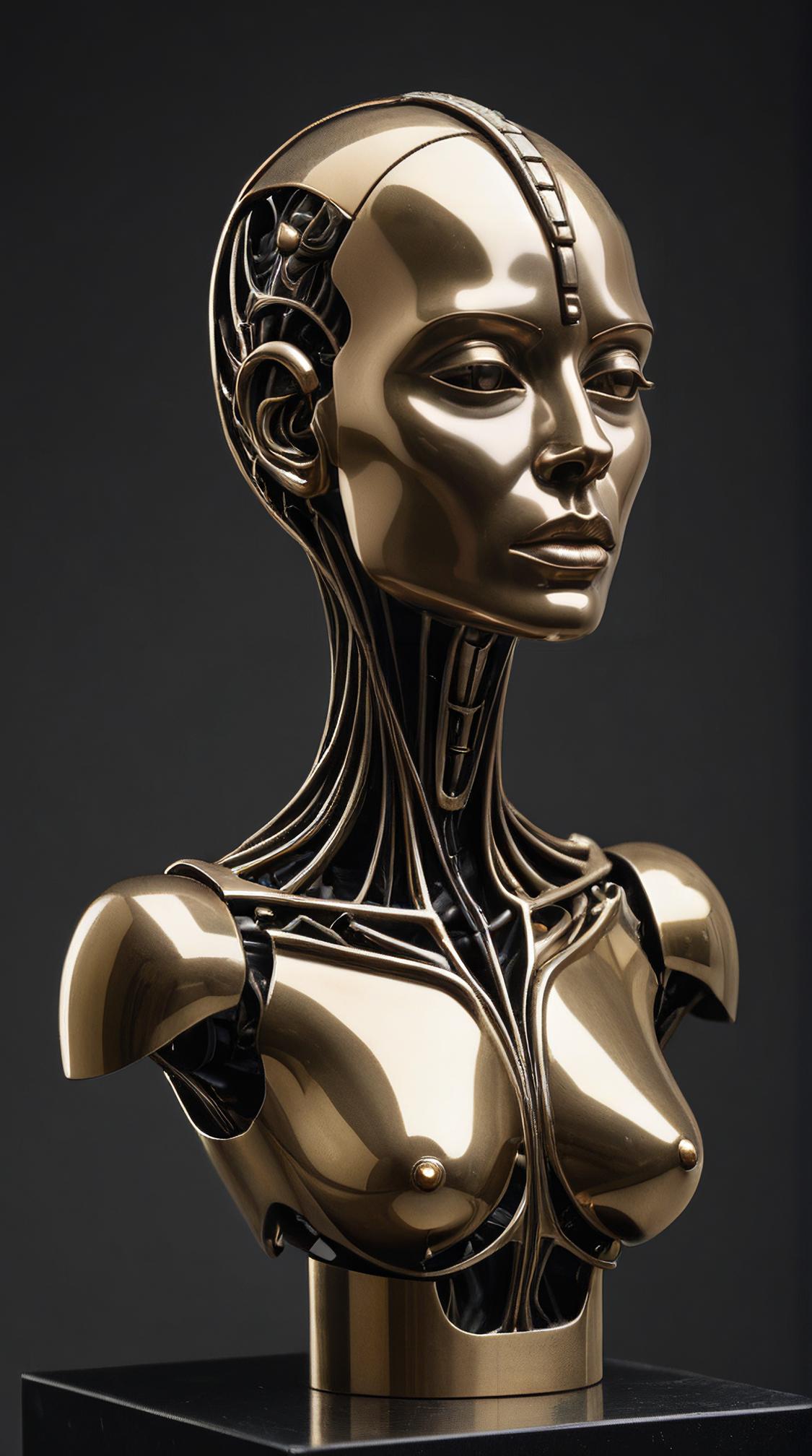 Tender Chop Bot , Bathed in shadows, Sharp and in focus, Abstract sculpture
