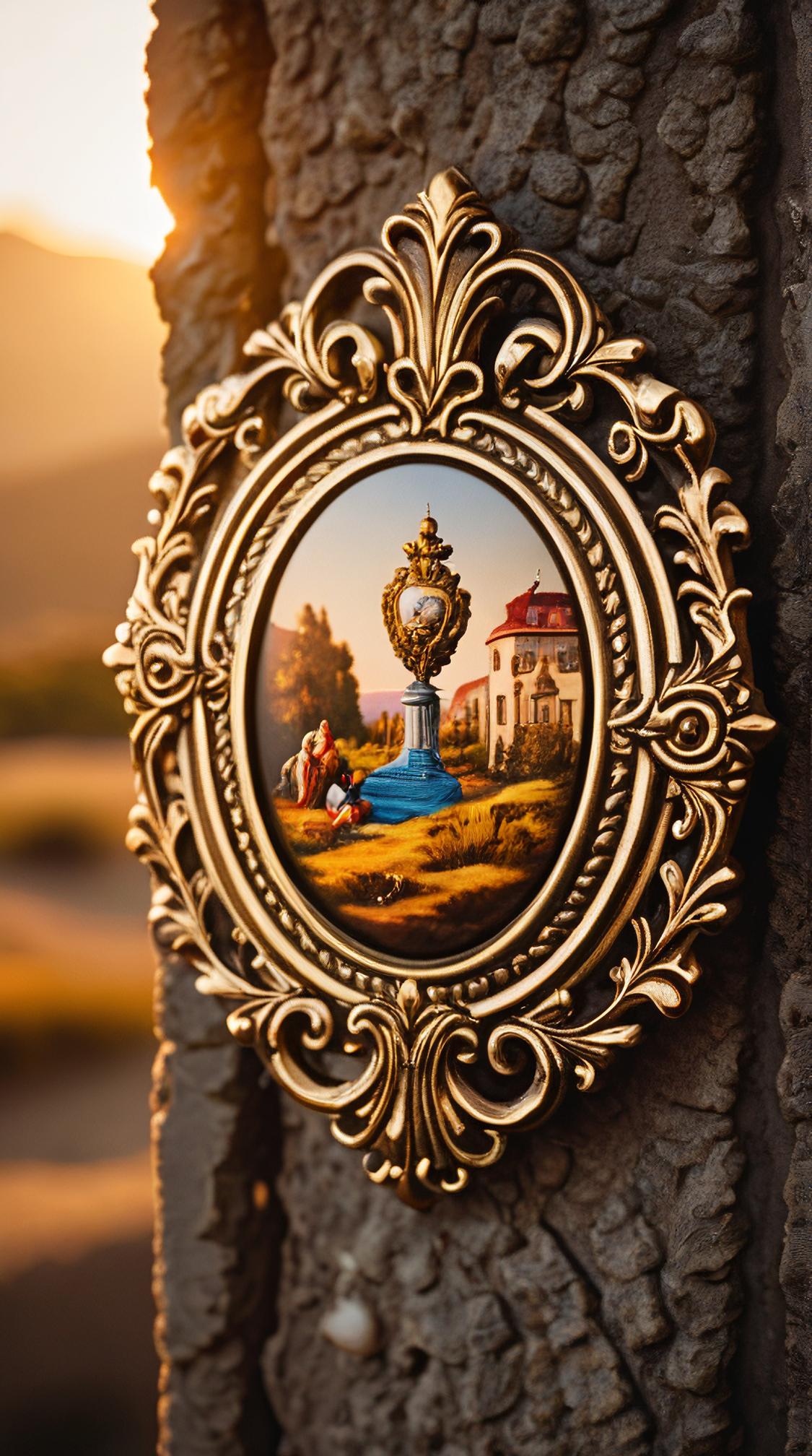 Baroque Art, landscape of a Askr Vvardenfell , it is Morbid, at Golden hour