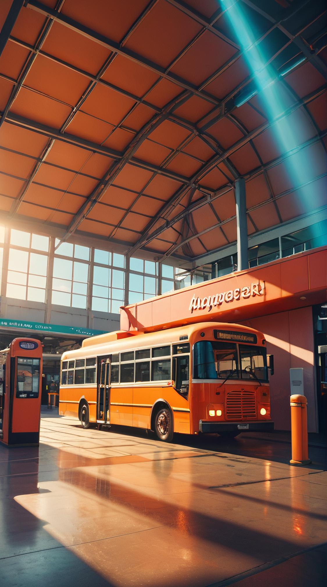 majestic, Warm Glam Bus station, award winning, deep focus