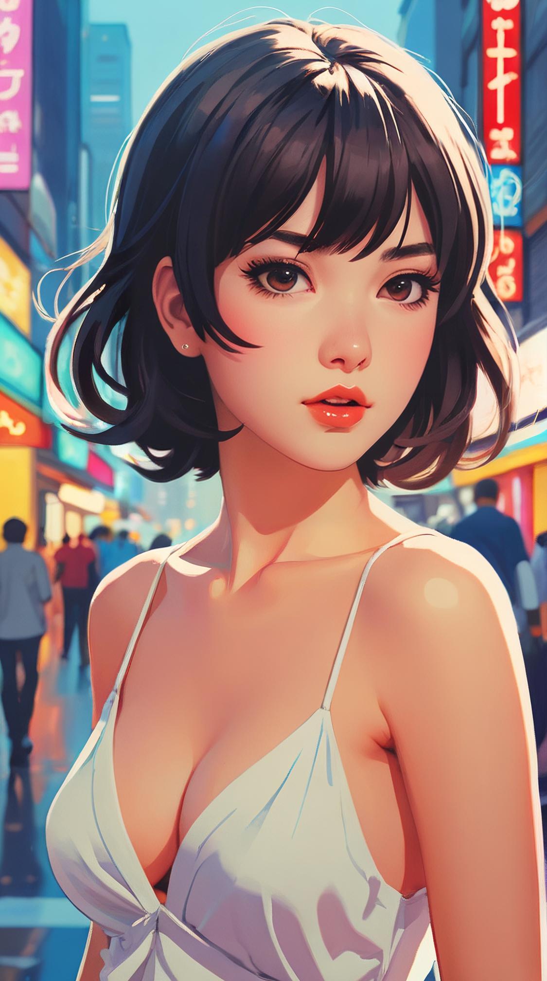 manga art designed by Ilya Kuvshinov, Water color painting, Painting, Vector Art