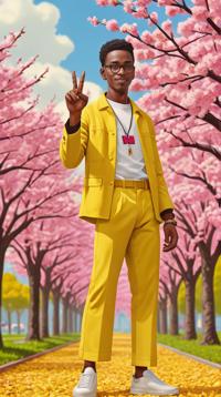 art by Toby Fox and Chiharu Shiota , dystopian style, Chinedu , the Guy is Frail