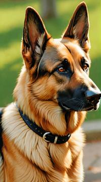 art by Paul Gustav Fischer, Helene Knoop, close up of a Graceful German Shepherd, Simple illustration