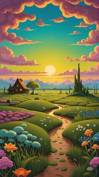 illustration art designed by Glen Orbik and Victor Brauner, desolate field, Tonalism, Hopeful