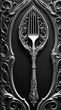best quality, Holy fork, it has ornate details, Wide view