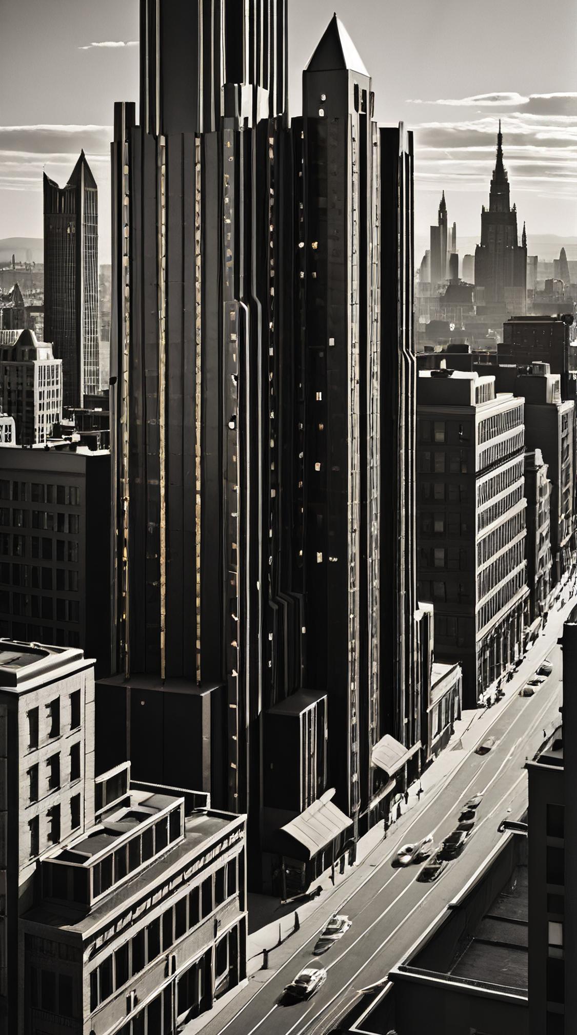 designed by Cory Loftis, Koloman Moser, landscape of a Rivet City and Hipster Galactic archives, Abstract and Absurd