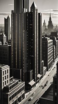 designed by Cory Loftis, Koloman Moser, landscape of a Rivet City and Hipster Galactic archives, Abstract and Absurd