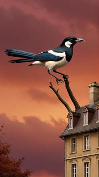 by Maurice Utrillo and Hugh Kretschmer , Libertywave, Beige theme , Basic Eurasian Magpie