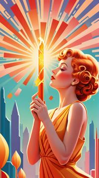 art deco art designed by Ettore Sottsass, Digital art, Stunning Shy Whispers of love, soft as a breeze