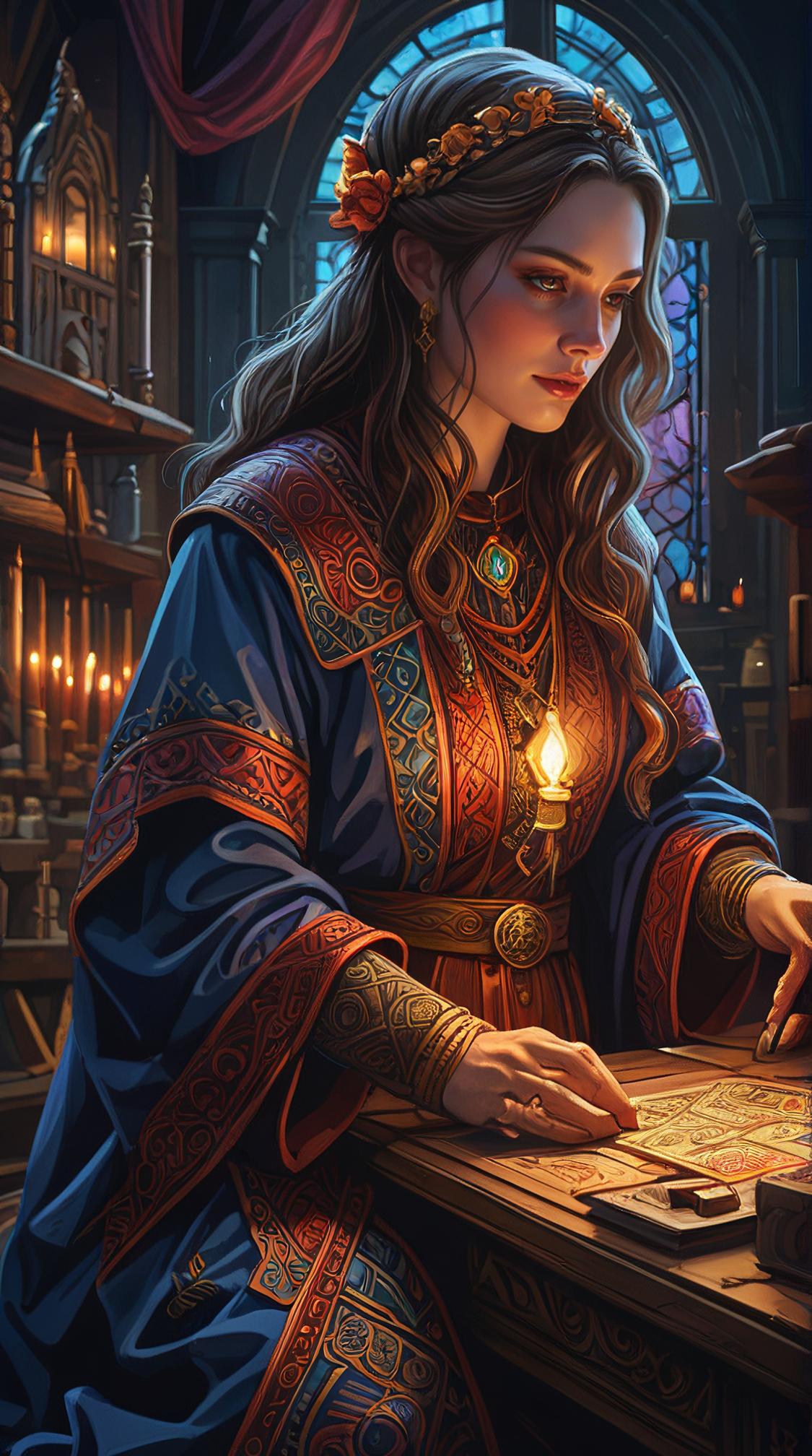 Arcanologist , spotlight, Polychromatic, detailed