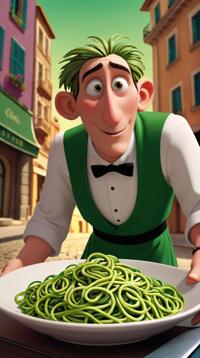 by Stuart Immonen, Jamie McKelvie and Danny Roberts, Anime, close up of a Linguini from Ratatouille