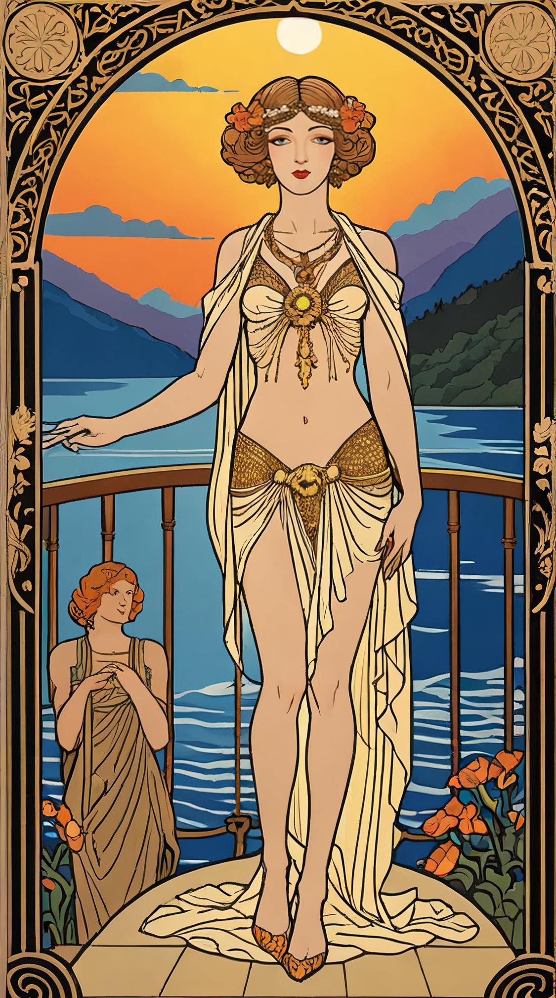 art nouveau art by George Barbier, art deco art, Concept art, hyper detailed
