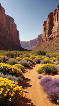 Cinematic still, award winning, landscape of The Land of Oz and Desert canyon, at Midday