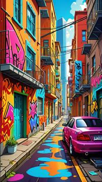 Graffiti Art Style, Moist Silvermoon City, dynamic, dramatic