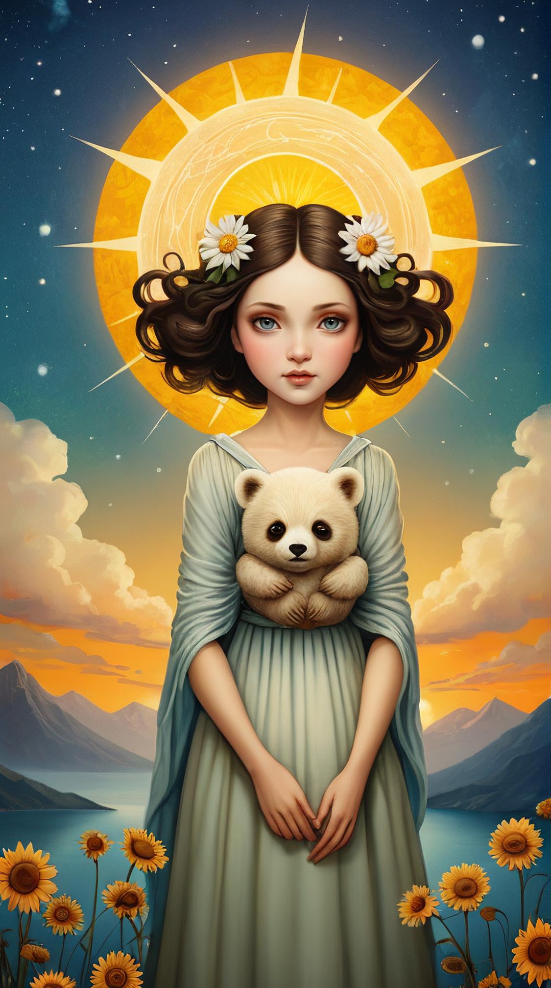 Ghastly Cubchoo, Sun in the sky, stylized by Christian Schloe, surreal