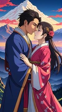 anime art by Yoshitoshi Abe , fantasy art, Portrait, Bendless Love