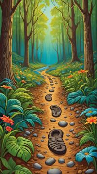 Energetic Footprints on the path less traveled, explorers of the soul, unearthing treasures hidden within , stylized by Pendleton Ward