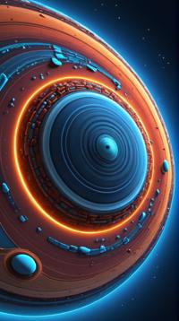 D art by Dreamworks, profile of a Choke , Protoplanetary disk background, at Blue hour